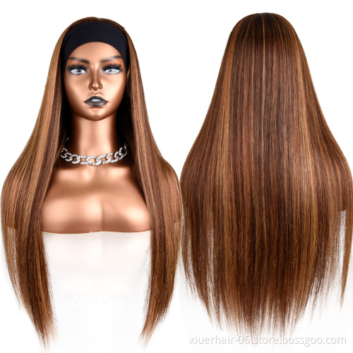 Yaki Human Hair Wig with Headband Peruvian Kinky Straight, Wholesale Human Wigs 100% Human Hair